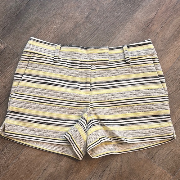 NWT LOFT‎ Women’s The Riviera Short Size 0P High Waist Yellow and Black Striped - Picture 1 of 10